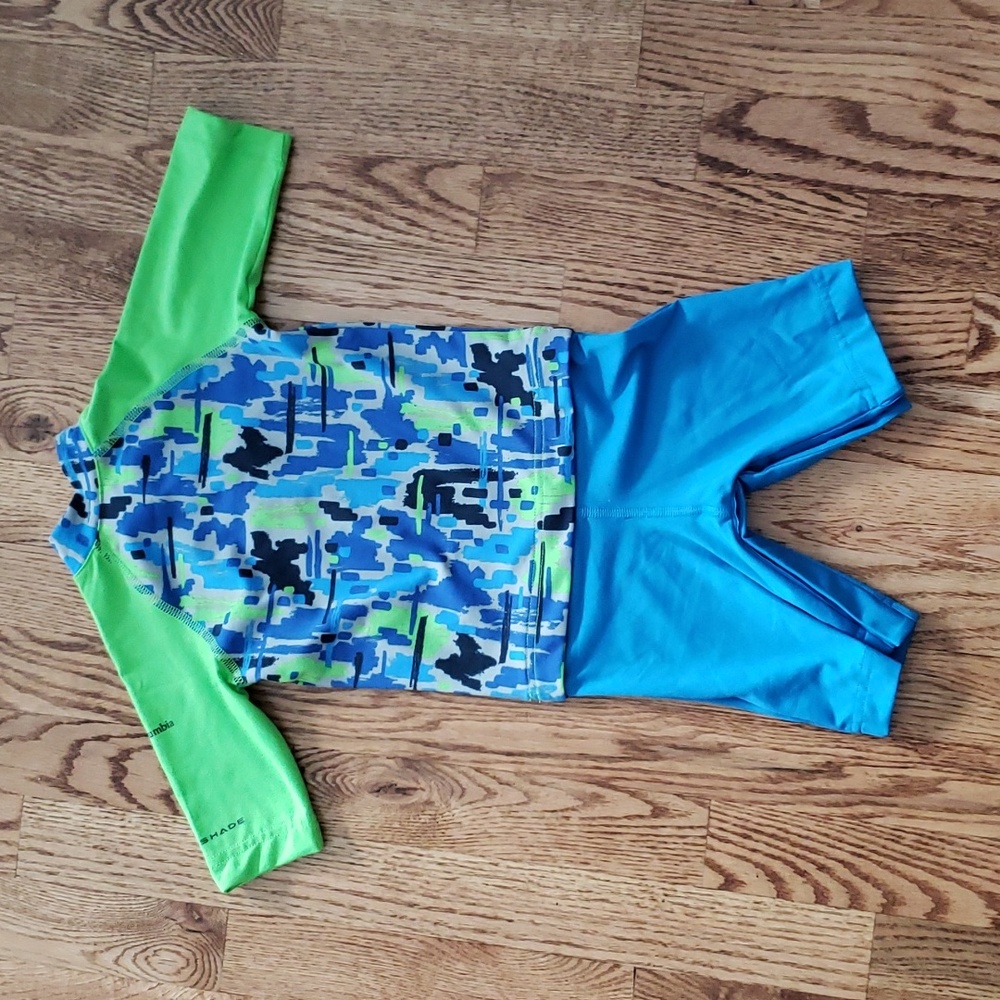 (3T) NWT Columbia Omni-Shade Sandy Shores Sunguard Suit Unisex UPF 50